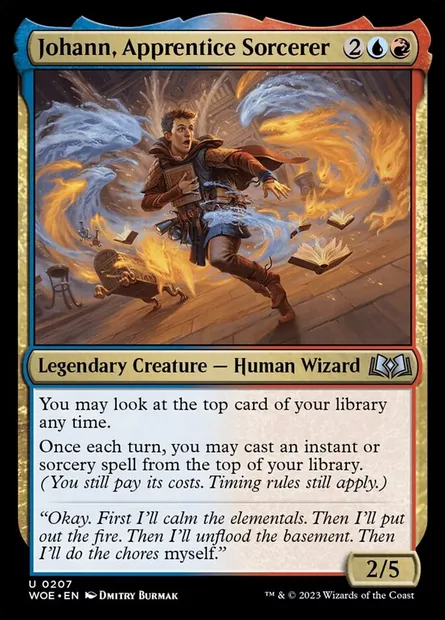 Johann, Apprentice Sorcerer, Magic card WOE 207 — Wilds of Eldraine set