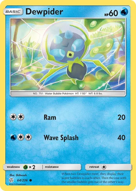 Dewpider, Pokémon card CEC 64 — Cosmic Eclipse set