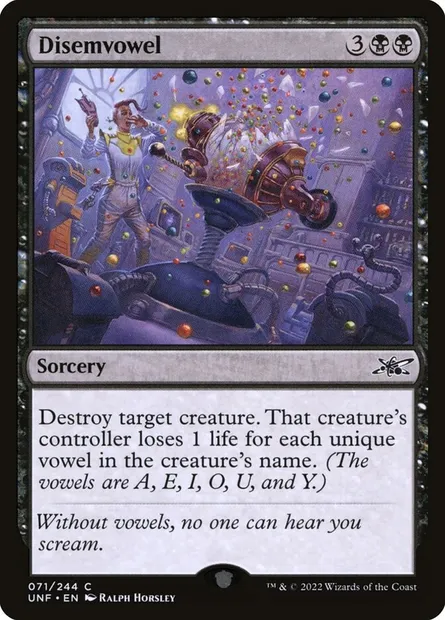 Disemvowel, Magic card UNF 71 — Unfinity set