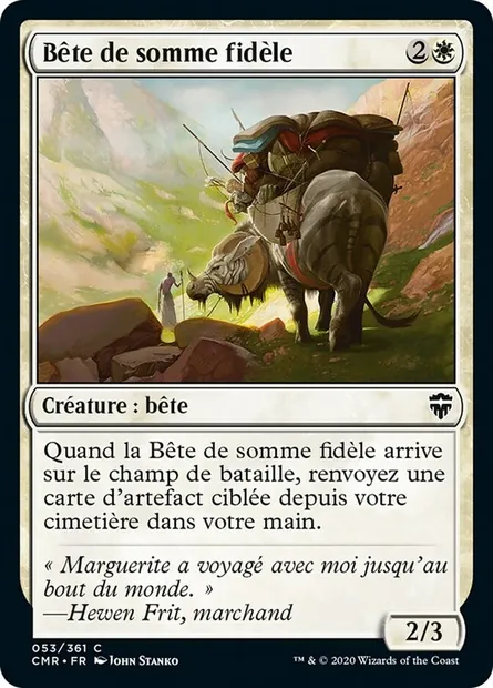 Bête de somme fidèle, carte Magic CMR 53 — extension Commander Legends