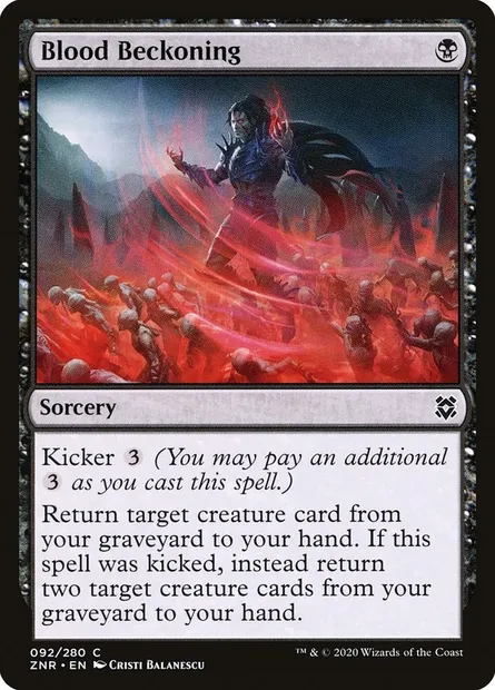 Blood Beckoning, Magic card ZNR 92 — Zendikar Rising set