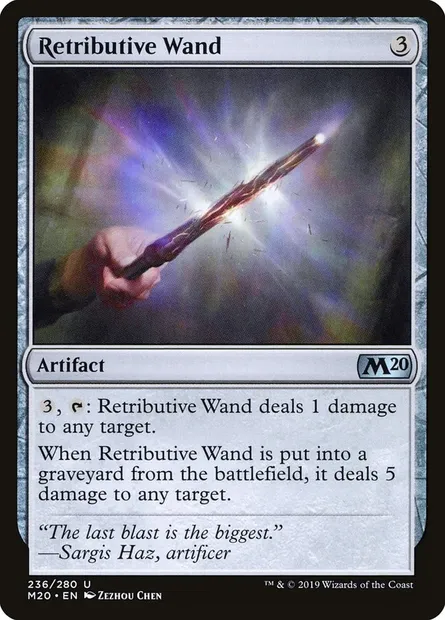 Retributive Wand, Magic card M20 236 — Core Set 2020 set