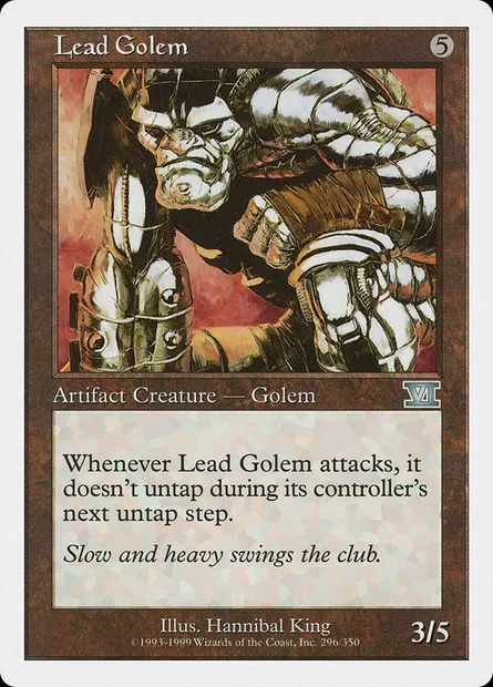 Golem de plomb, carte Magic 6ED 296 — extension Classic Sixth Edition