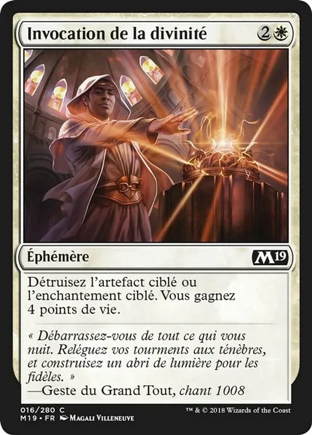 Invocation de la divinité, carte Magic M19 16 — extension Core Set 2019