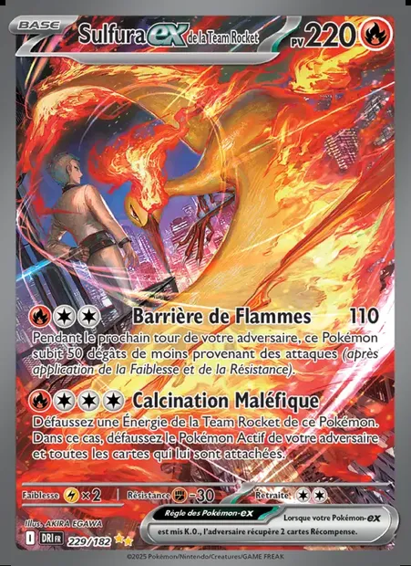Sulfura-ex de la Team Rocket, carte Pokémon DRI 229 — extension Rivalités Destinées