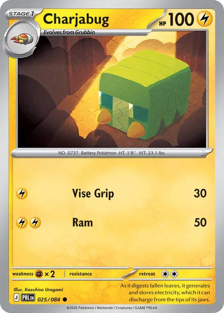 Charjabug, Pokémon card PBL 025 — Pitch Black set