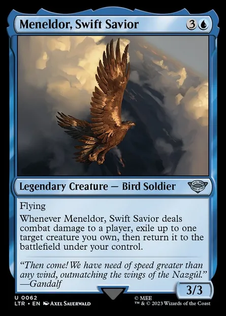 Meneldor, Swift Savior, Magic card LTR 62 — The Lord of the Rings: Tales of Middle-earth set