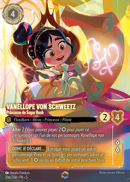 Vanellope von Schweetz - Princesse de Sugar Rush, carte Disney Lorcana CH5-206 — extension Ciel Scintillant