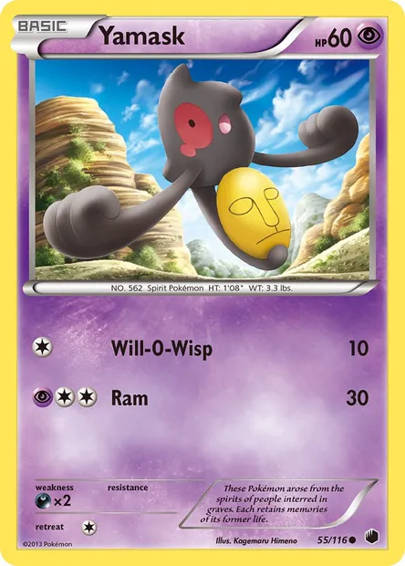 Yamask, Pokémon card PLF 55 — Plasma Freeze set