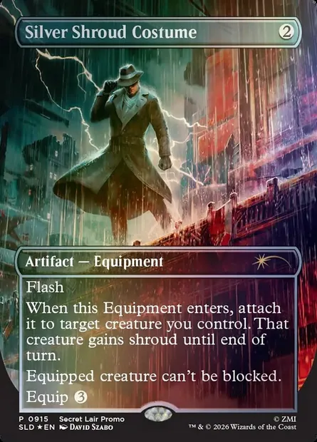 Silver Shroud Costume, Magic card SLD 915 — Secret Lair Drop set