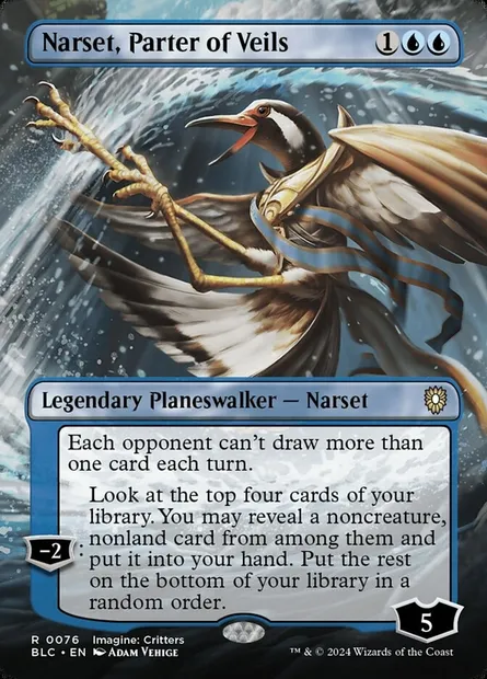 Narset, Parter of Veils, Magic card BLC 76 — Bloomburrow Commander set