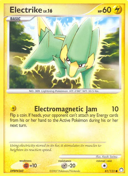 Electrike, Pokémon card MT 81 — Mysterious Treasures set