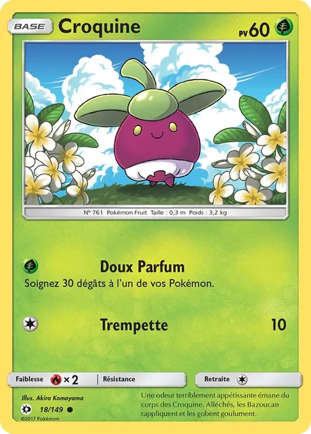 Croquine, carte Pokémon SUM 18 — extension Soleil et Lune