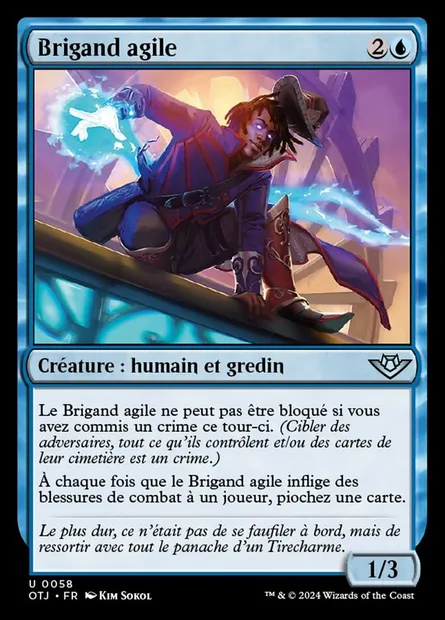 Brigand agile, carte Magic OTJ 58 — extension Outlaws of Thunder Junction