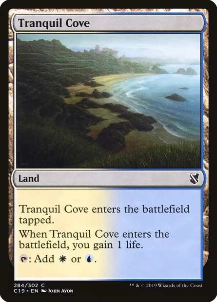 Tranquil Cove, Magic card C19 284 — Commander 2019 set