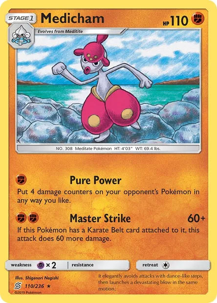 Medicham, Pokémon card UNM 110 — Unified Minds set