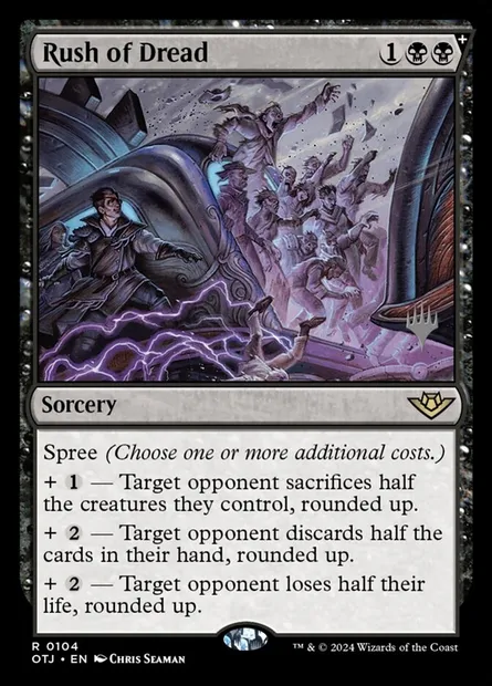 Ruée d'effroi, carte Magic POTJ 104p — extension Outlaws of Thunder Junction Promos