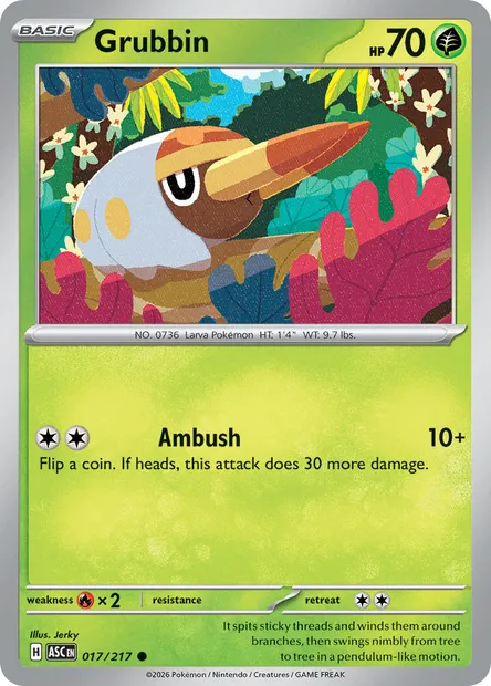 Grubbin, Pokémon card ASC 017 — Ascended Heroes set