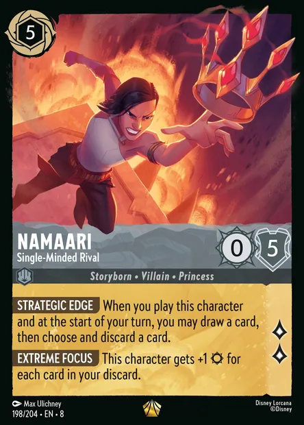 Namaari - Single-Minded Rival, Disney Lorcana card CH8-198 — The Reign of Jafar set