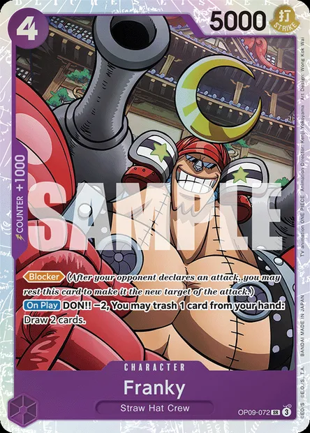 Franky, One Piece card OP09-072 — EMPERORS IN THE NEW WORLD set