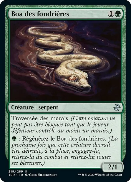 Boa des fondrières, carte Magic TSR 219 — extension Spirale Temporelle Remastered