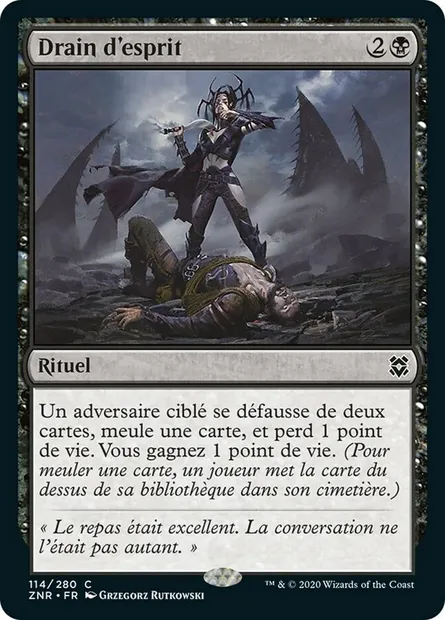 Drain d'esprit, carte Magic ZNR 114 — extension Renaissance de Zendikar