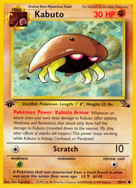 Kabuto, Pokémon card FO 50 — Fossil set