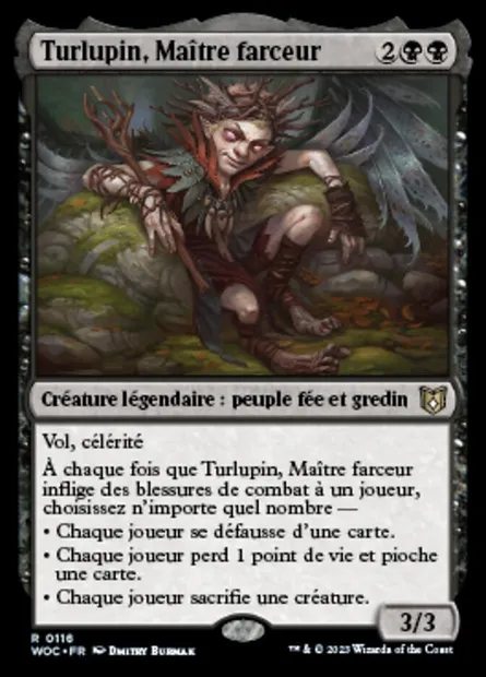 Turlupin, Maître farceur, carte Magic WOC 116 — extension Wilds of Eldraine Commander