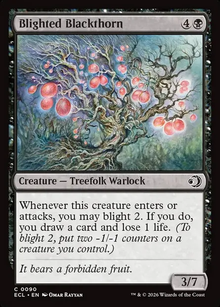 Blighted Blackthorn, Magic card ECL 90 — Lorwyn Eclipsed set