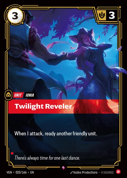 Twilight Reveler, Riftbound card VEN 020 — Vendetta set
