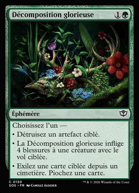 Décomposition glorieuse, carte Magic SOS 150 — extension Secrets of Strixhaven