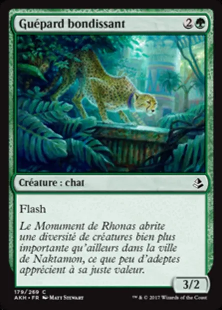 Guépard bondissant, carte Magic AKH 179 — extension Amonkhet