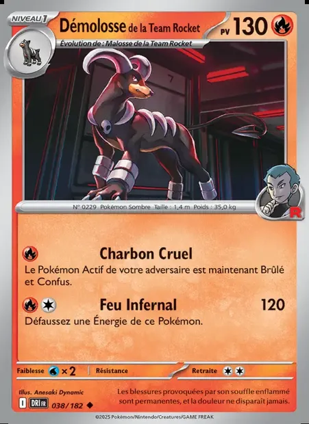 Démolosse de la Team Rocket, carte Pokémon DRI 038 — extension Rivalités Destinées