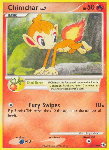 Chimchar, Pokémon card MD 57 — Majestic Dawn set