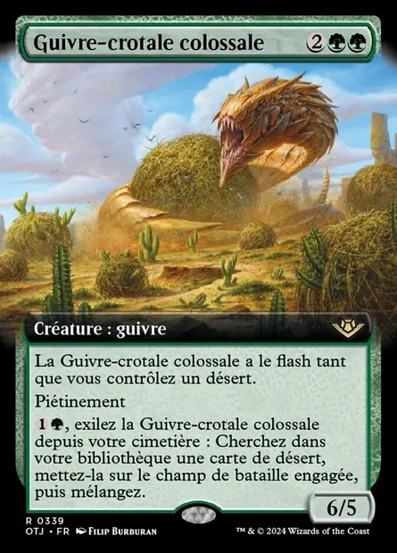 Guivre-crotale colossale, carte Magic OTJ 339 — extension Outlaws of Thunder Junction