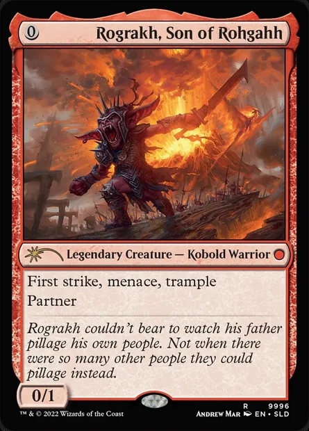 Rograkh, Son of Rohgahh, Magic card SLD 9996 — Secret Lair Drop set