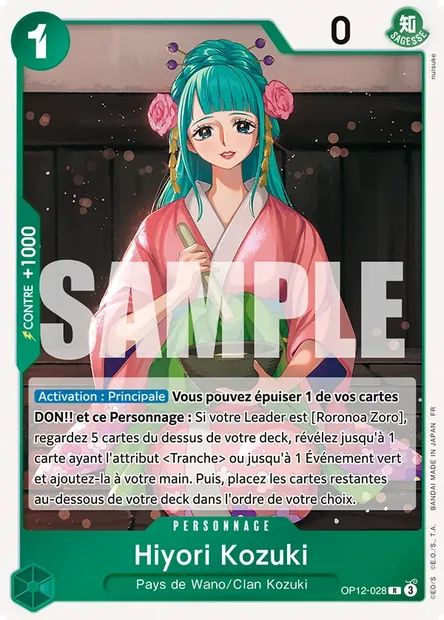 Hiyori Kozuki, carte One Piece OP12-028 — extension L'HÉRITAGE DU MAÎTRE