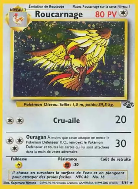 Roucarnage, carte Pokémon JU 8 — extension Jungle