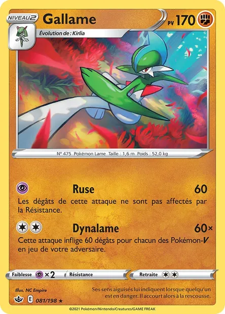 Gallame, carte Pokémon CRE 81 — extension Règne de Glace
