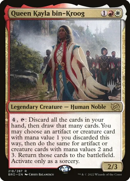 Queen Kayla bin-Kroog, Magic card PBRO 218p — The Brothers' War Promos set