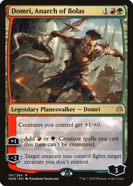 Domri, Anarch of Bolas, Magic card PWAR 191p — War of the Spark Promos set