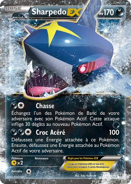 Sharpedo EX, carte Pokémon PRC 91 — extension Primo-Choc