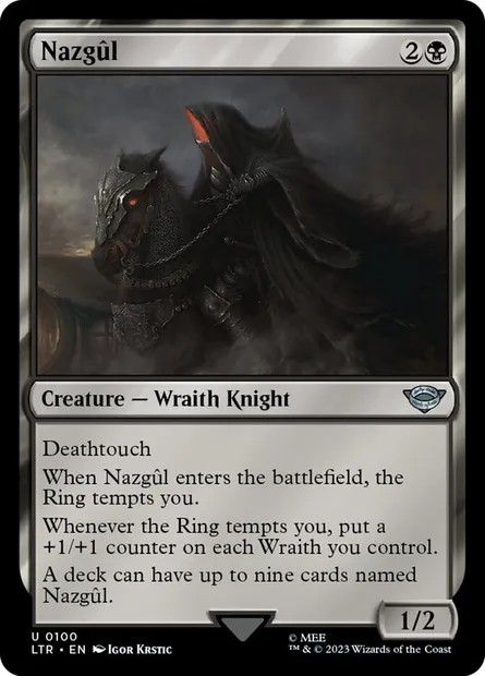 Nazgûl, Magic card LTR 100 — The Lord of the Rings: Tales of Middle-earth set