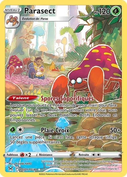 Parasect, carte Pokémon LOR TG01 — extension Origine Perdue
