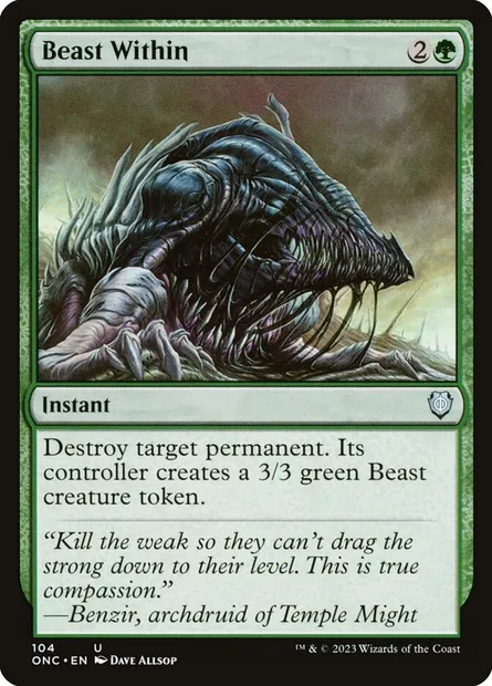 Beast Within, Magic card ONC 104 — Phyrexia: All Will Be One Commander set