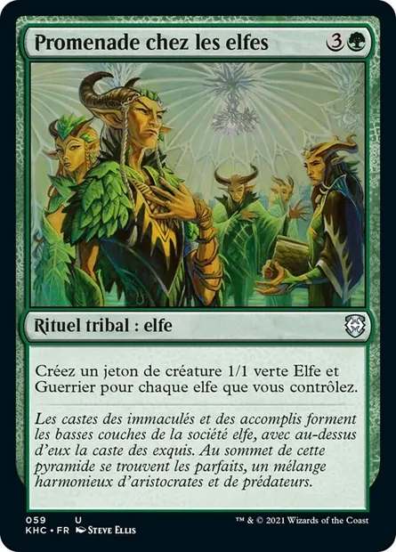 Promenade chez les elfes, carte Magic KHC 59 — extension Kaldheim Commander