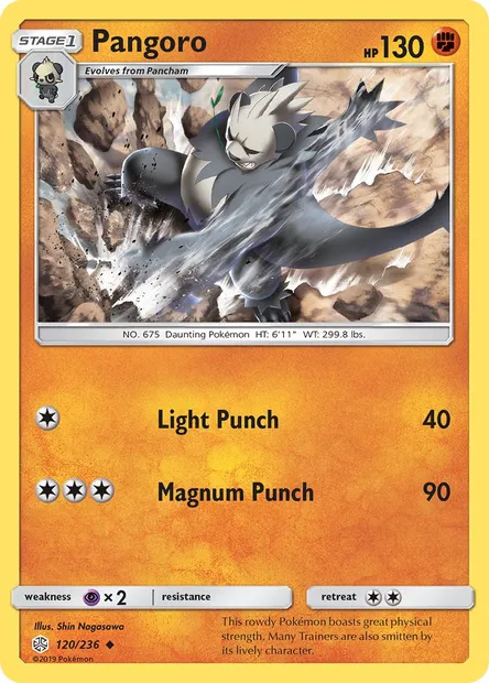 Pangoro, Pokémon card CEC 120 — Cosmic Eclipse set