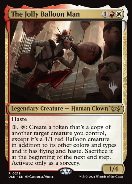 The Jolly Balloon Man, Magic card PDSK 219p — Duskmourn: House of Horror Promos set