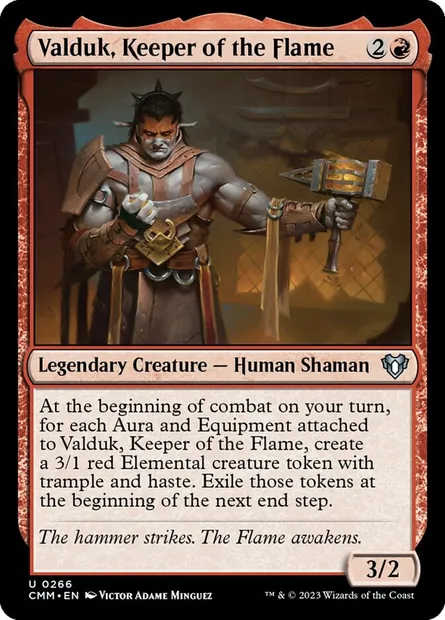 Valduk, Keeper of the Flame, Magic card CMM 266 — Commander Masters set