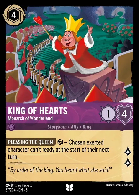 King of Hearts - Monarch of Wonderland, Disney Lorcana card CH5-057 — Shimmering Skies set
